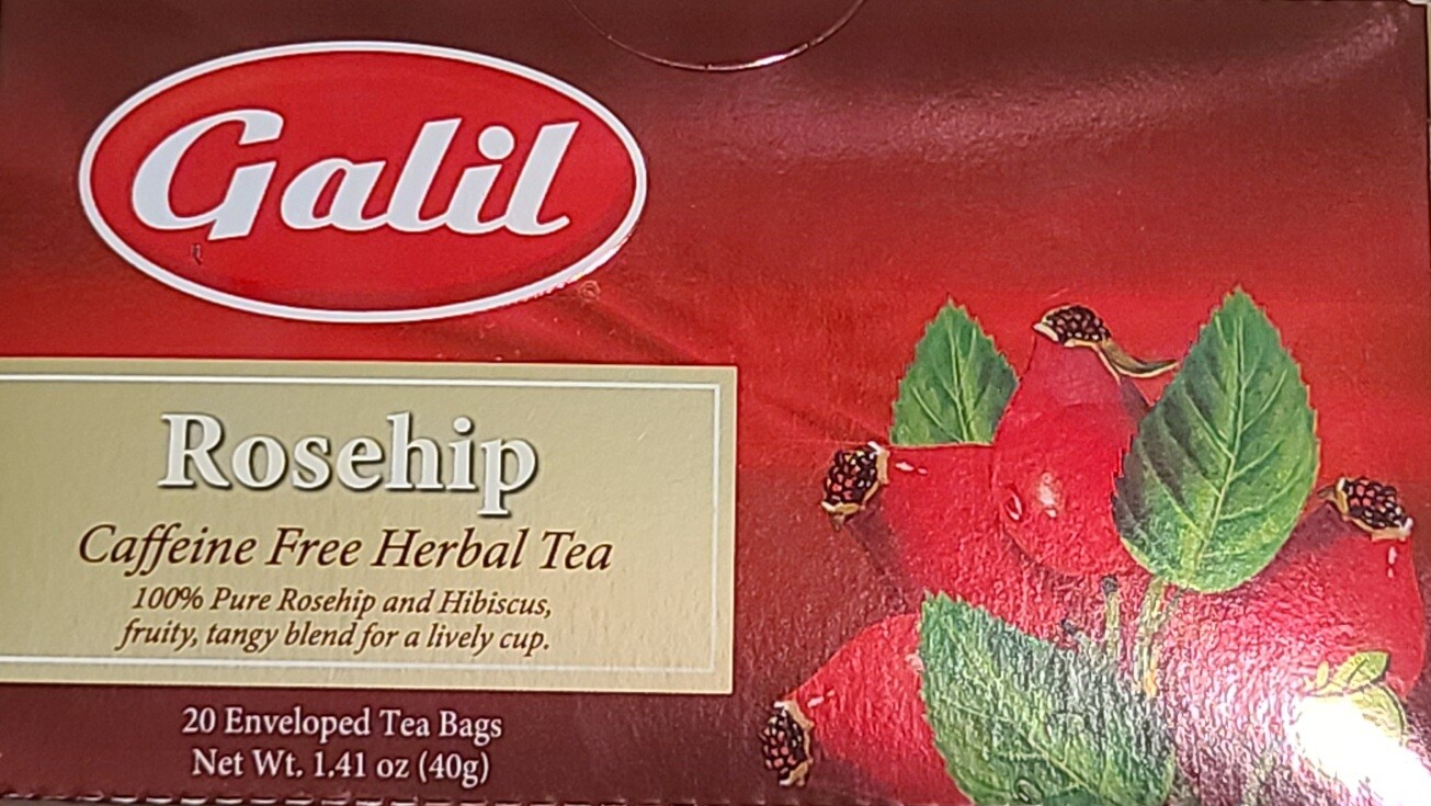 Galil Caffeine Free Herbal Tea Rosehip 20 Tea Bags Kosher Product of Turkey