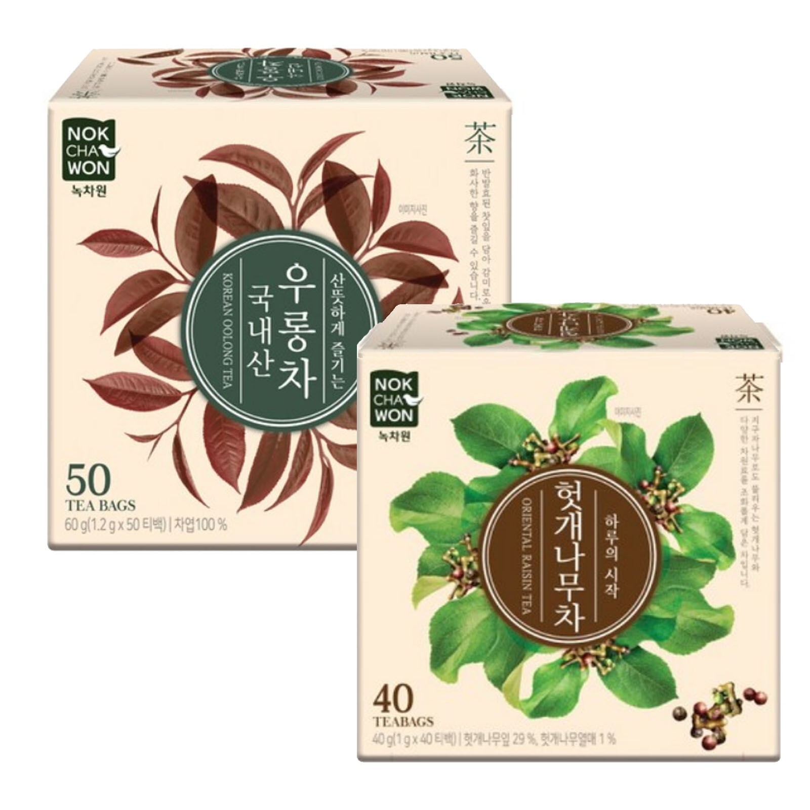 Korea Nokchawon Oolong Tea + Oriental Raisin Tree Tea 90 T bag