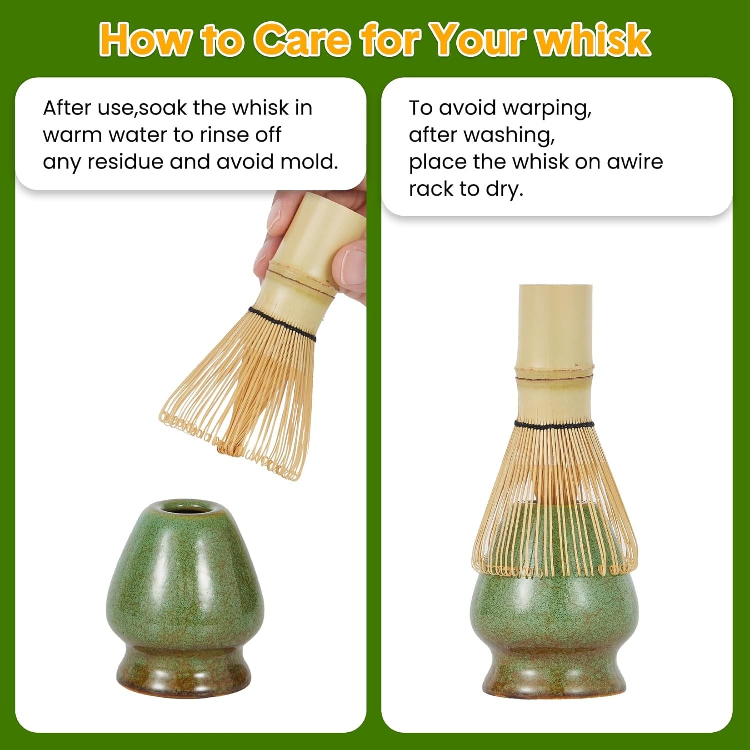 7 Pcs Matcha Whisk Set Bamboo Whisk Holder Bamboo Scoop Scoop Rest for Tea Lover