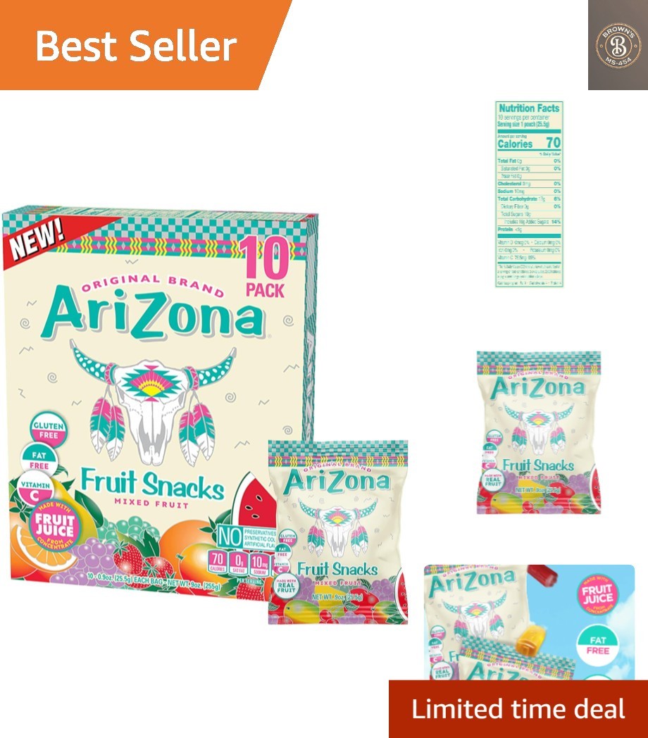 0.9 oz Iced Tea Fruit Snacks – 10 Count of Gluten Free and Fat Free Delights