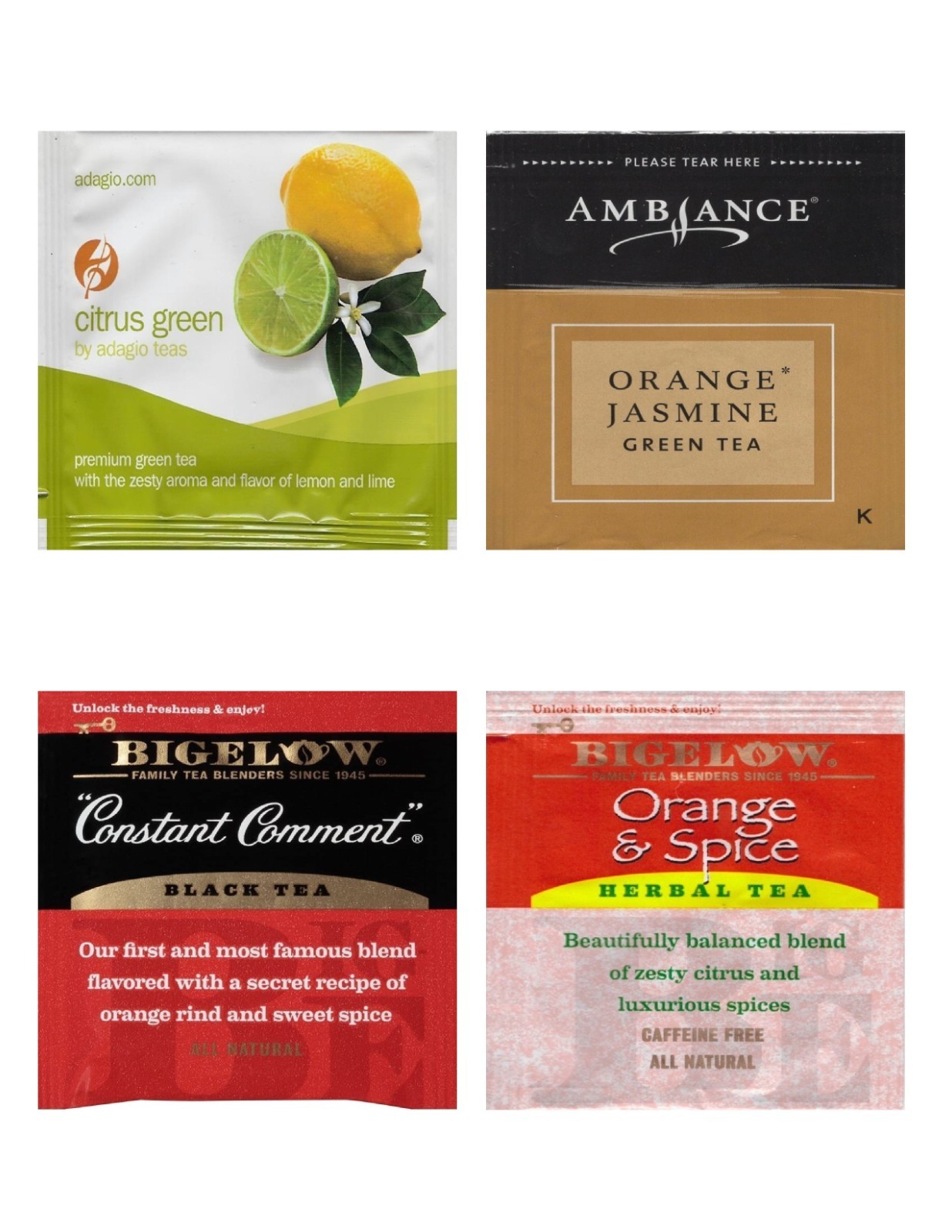 Citrus Tea Bag Sampler Variety Pack – 24 Single-Serve Varieties – 19 Brands