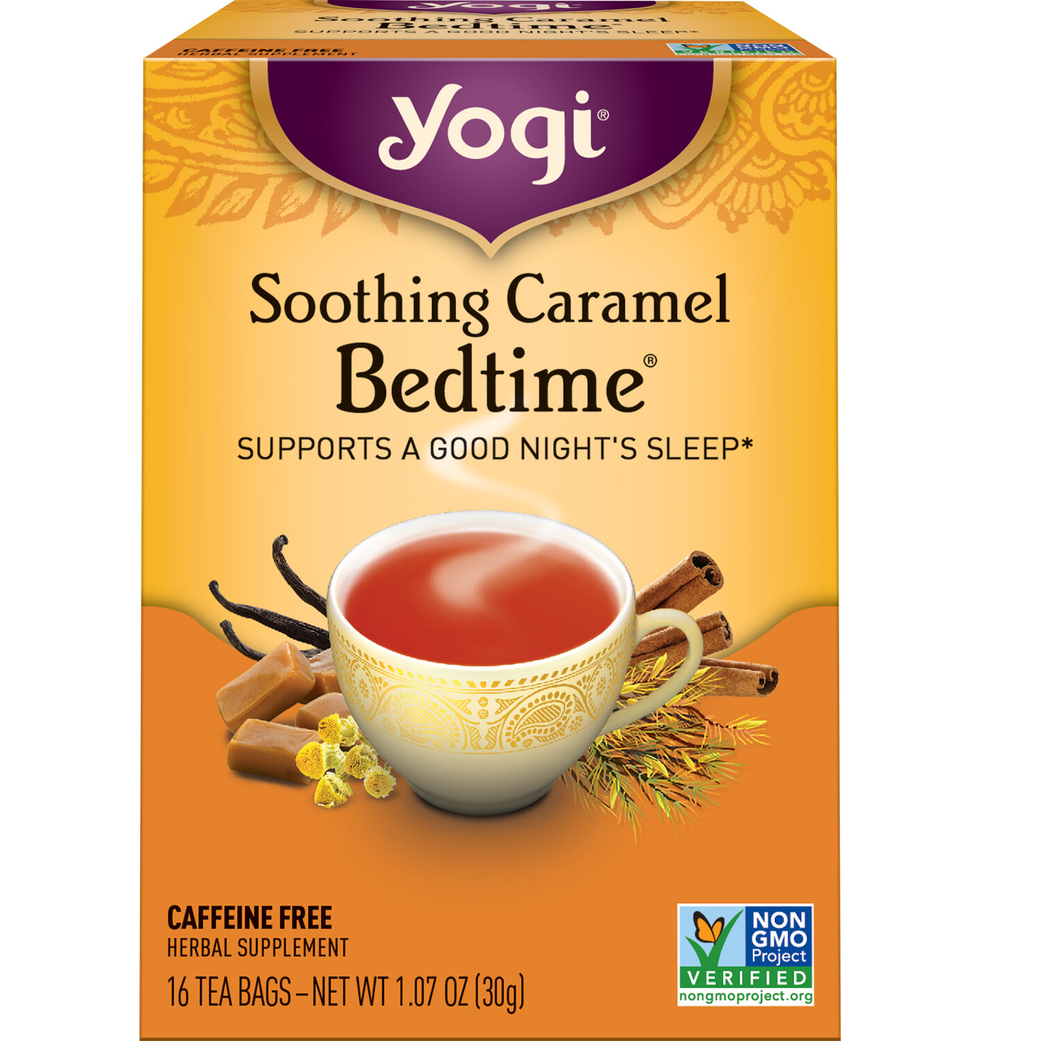 Yogi Tea – Soothing Caramel Bedtime (4 Pack) Caffeine Free – 64 Herbal Tea Bags
