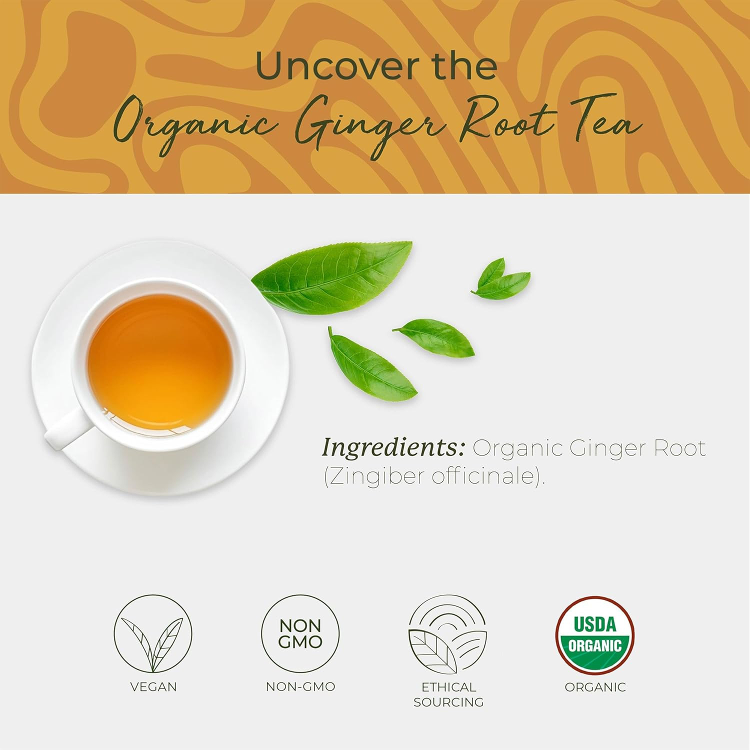 Starwest Botanicals Organic Ginger Root Tea – Caffeine Free Herbal Tea, String F