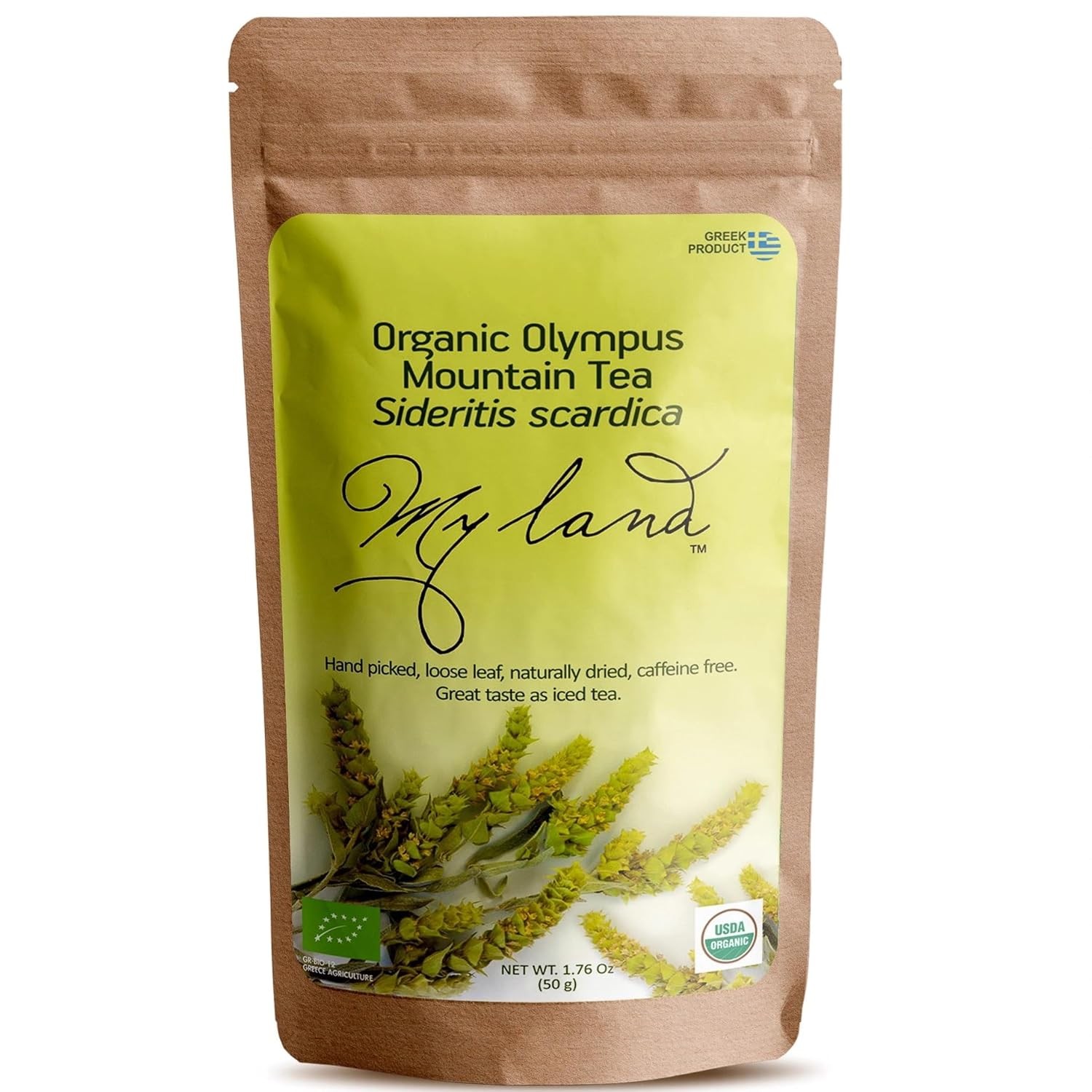 My Land Organic Greek Mountain Tea (Sideritis Scardica) – Loose Leaf Ironwort Ha