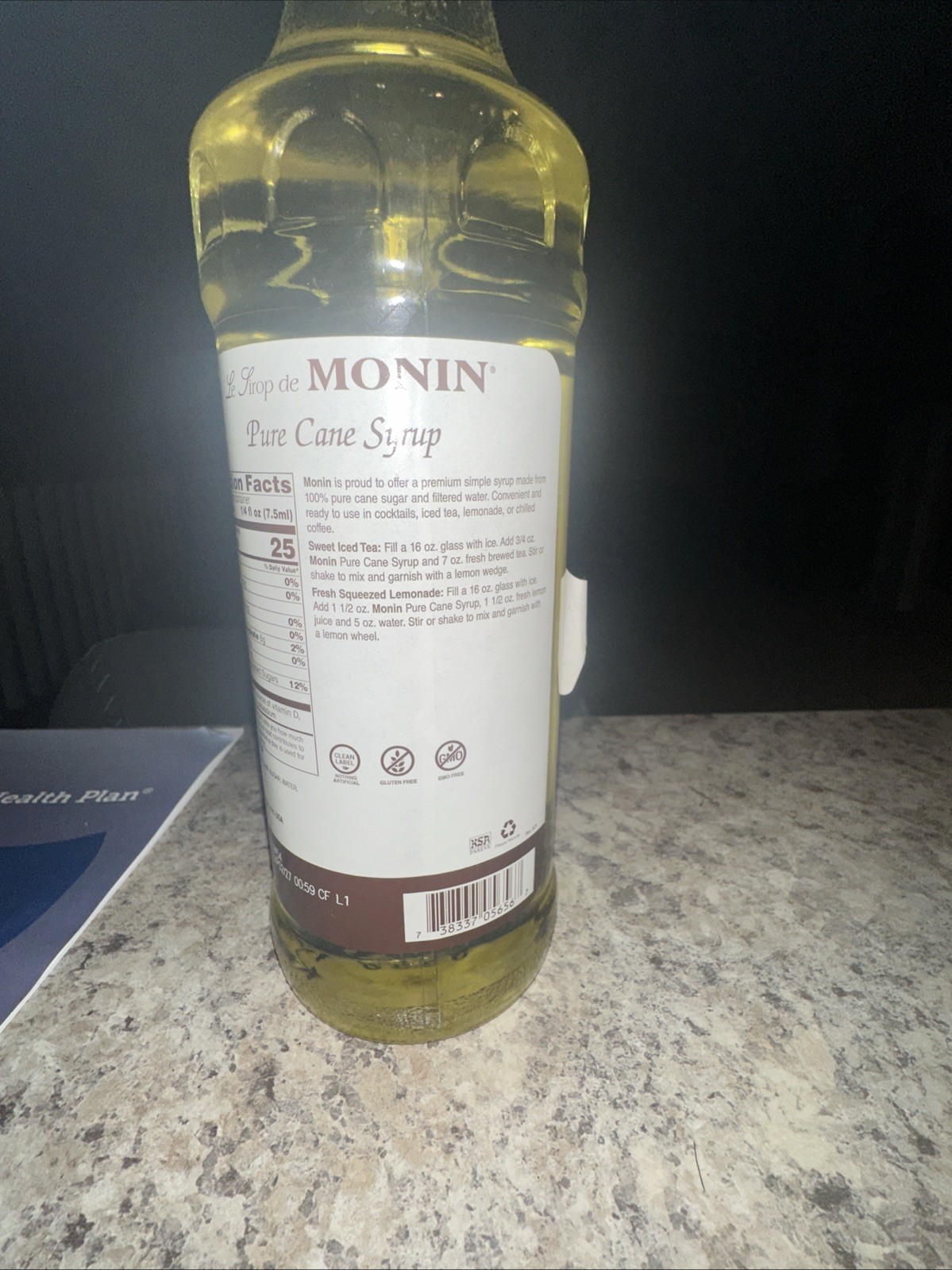 Monin Pure Cane Sweetener Syrup (750mL), Pure Cane