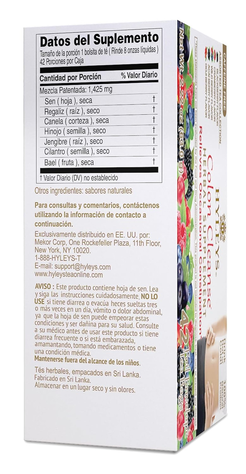 Colon Cleanse Tea Assorted Flavors – 42 Tea Bags (1 Pack)