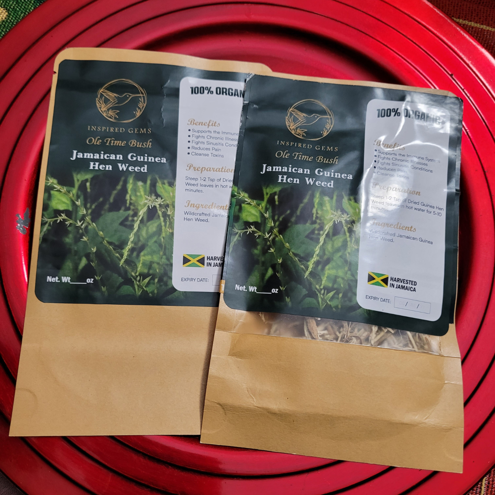 Jamaican Guinea Hen Weed Tea 2 Pack Anamu Leaves Handpicked Available in US & CA