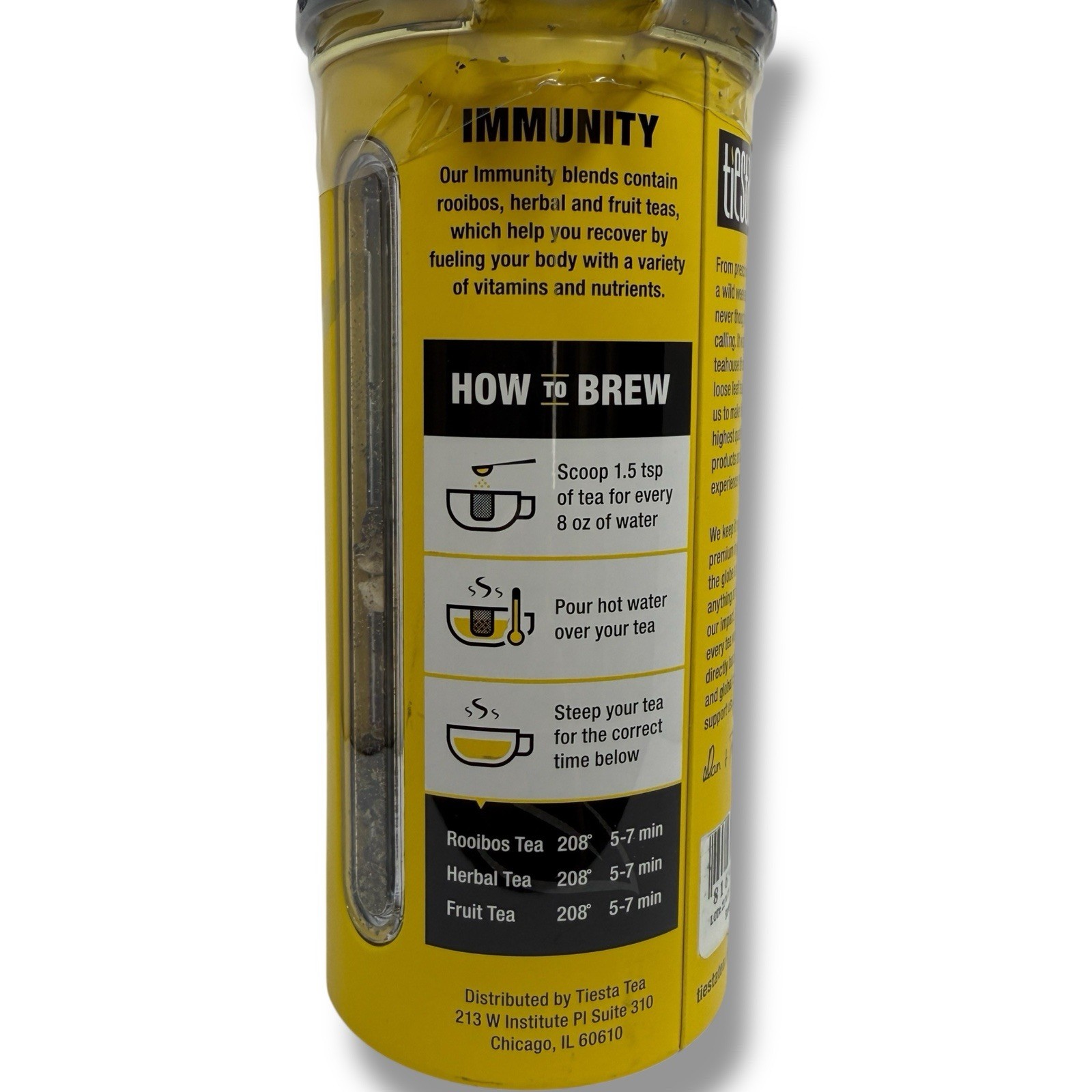 Tiesta Tea Strawberry Lemonade Loose Leaf IMMUNITY Non Caffeinated Hot/Cold 4 Oz