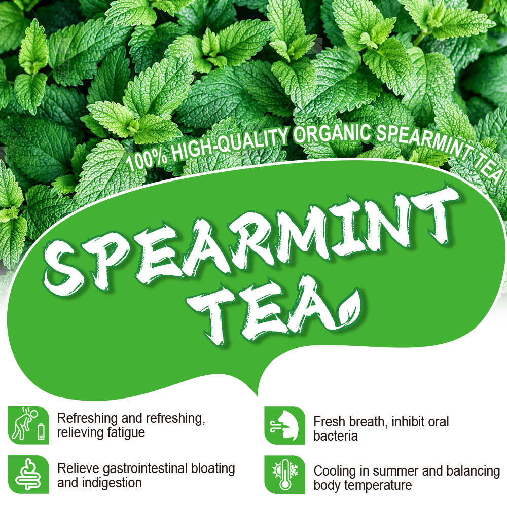 Organic Spearmint Tea Bags – 24 Count (Plant-Based Pyramid Tea Bags)