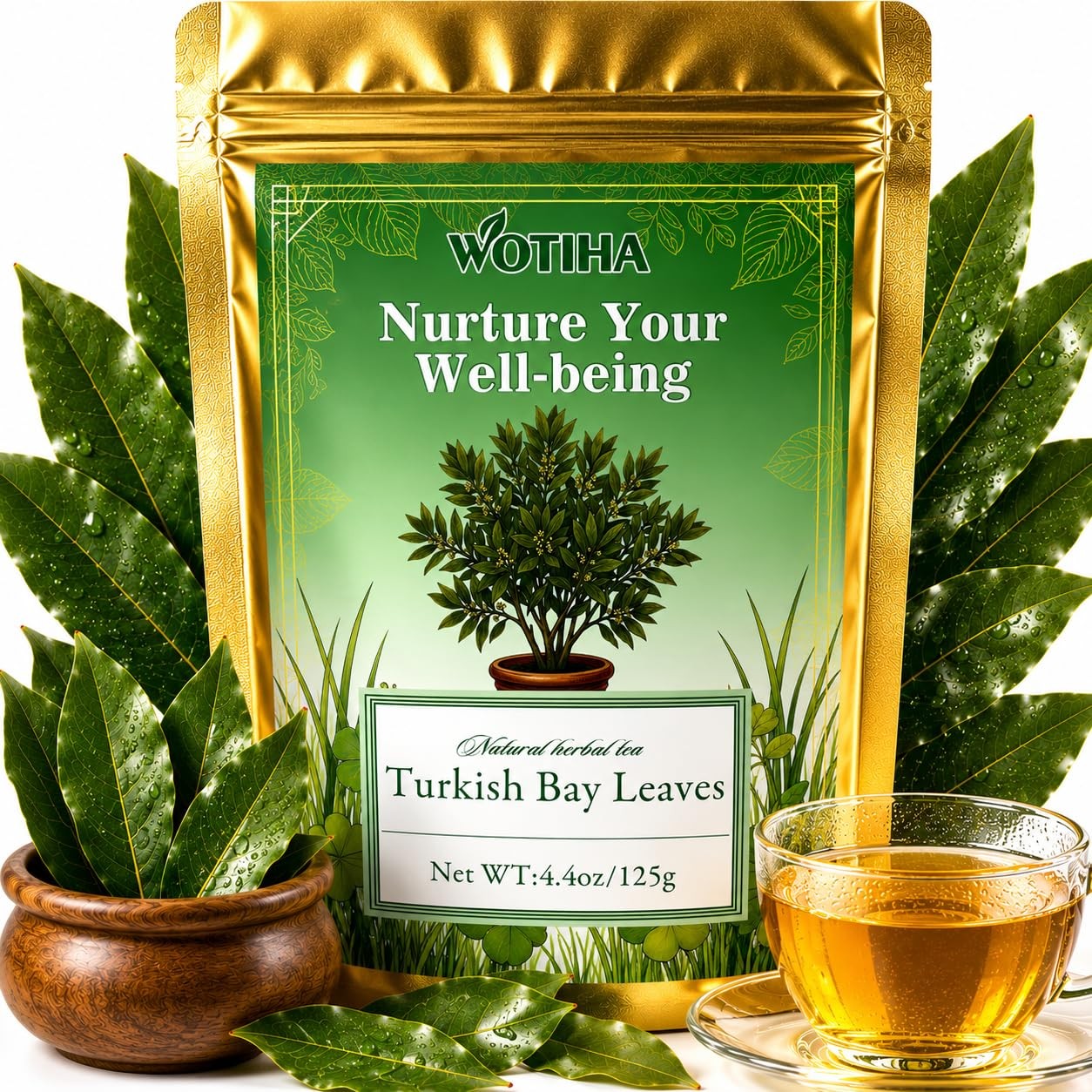 Turkish Bay Leaves, 125g 4.4oz Large Whole Leaves for Soups, Stews & Vegetables