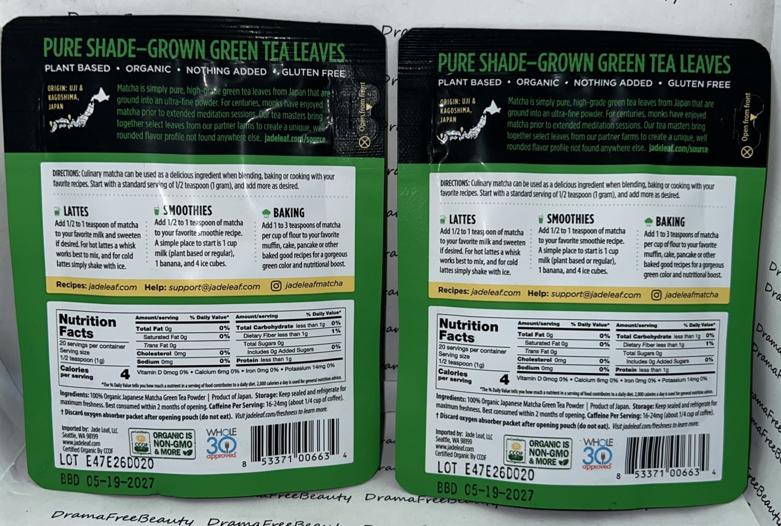 Jade Leaf Organic Japanese Culinary Matcha, Pure Powdered Green Tea, 2 X .71 oz.
