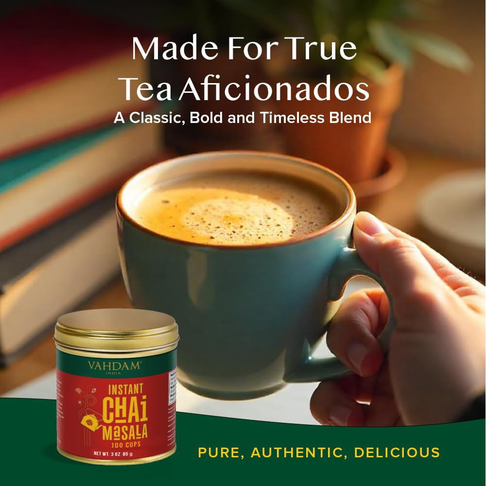 Instant Chai Tea (3Oz/85G) – Traditional Masala Chai | Makes 100 Cups | Natural