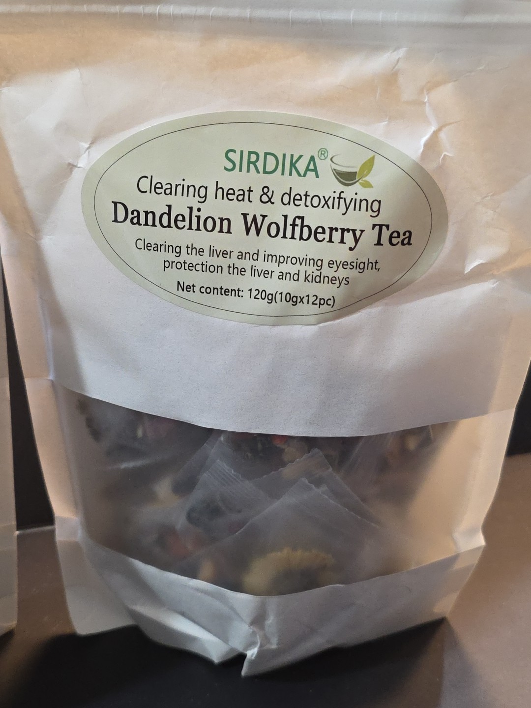 2 dandelion wolfberry tea clearing heat & detoxifying 120g new sealed Exp 4/2026