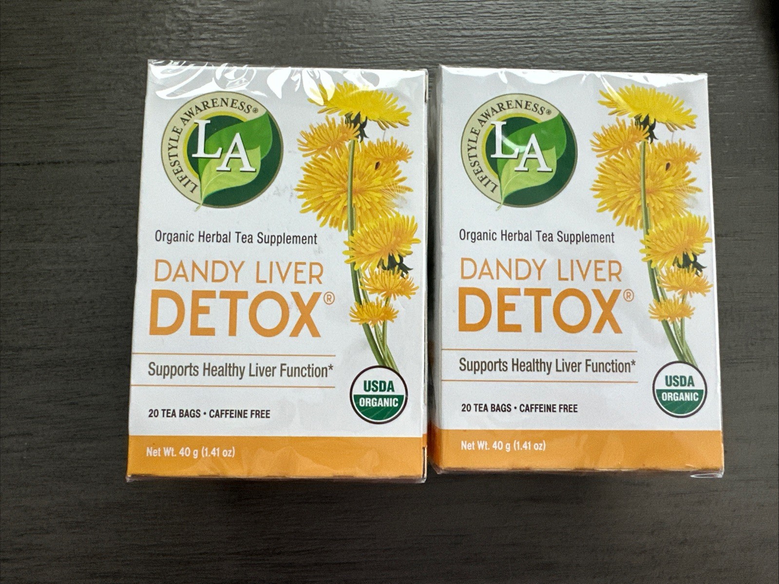 Organic Dandy Liver Detox Tea, 20 Count X 2 Boxes. New