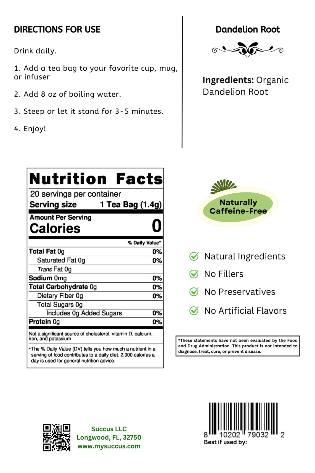 Mullein Tea – 20 Servings
