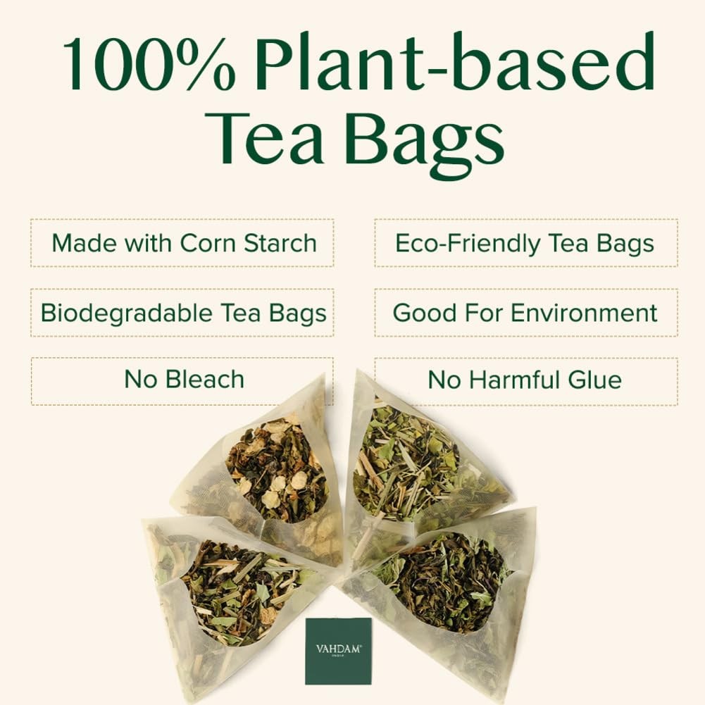 VAHDAM, Organic Himalayan Green Tea (100 Count) 100 Count (Pack of 1),