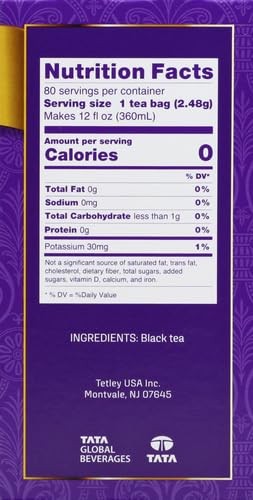Tetley Premium Black Tea, British Blend 80 Count Tea Bags, 7 oz (198g)