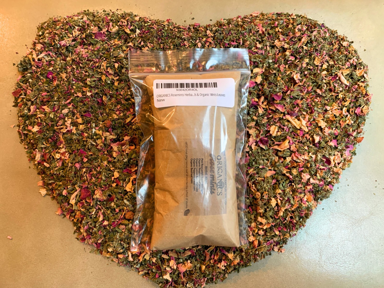 ORIGANICS Rosemints Herbal Blend (1.05oz/30g, Loose-Leaf) Stemless, Cut & Ground