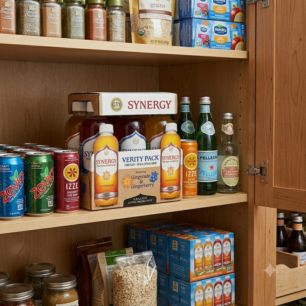 Synergy Kombucha Gingerberry & Gingerade 16oz 6 Pack Variety Drink