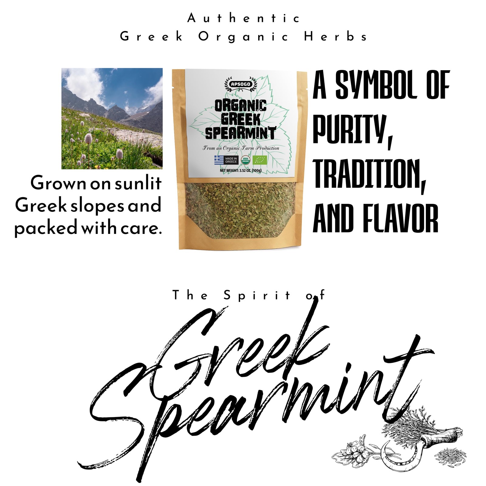 Organic Greek Spearmint – Dried Spearmint Leaves for Spearmint Tea Loose Leaf…