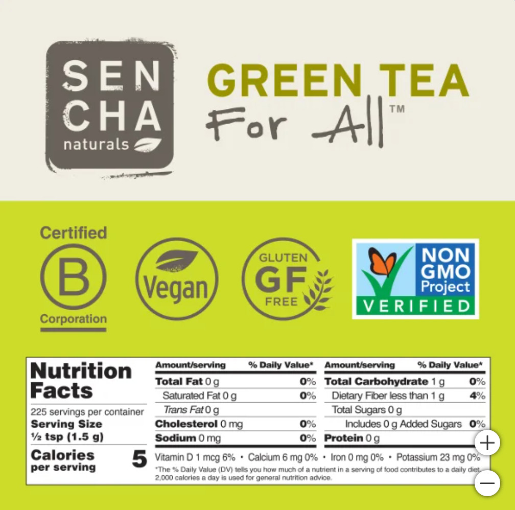 Naturals Everyday Matcha Japanees Green Tea Powder ORGANIC -12(OZ) 225 SERV-NEW