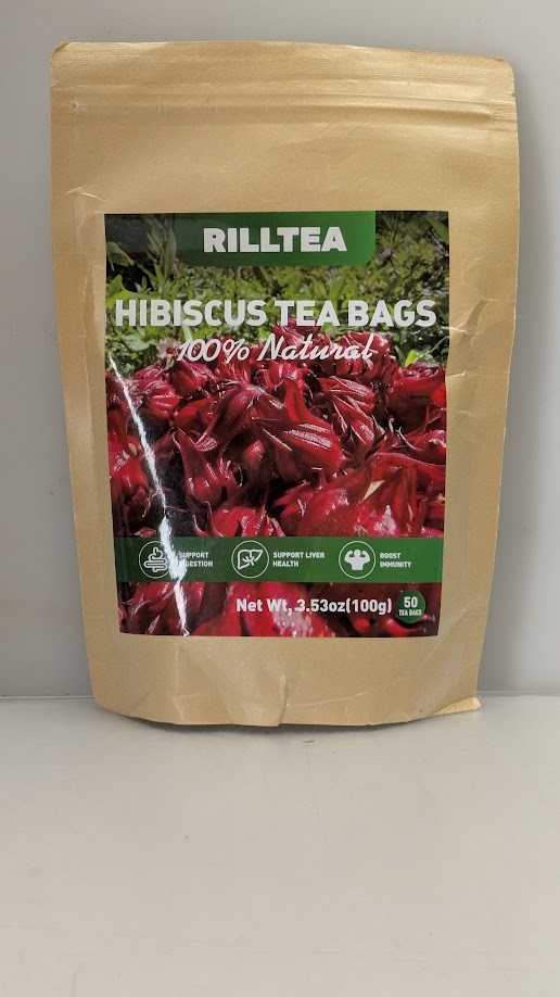 pack of 50 Rilltea Hibiscus Flower 100% Natural Tea Bags 3.53 oz EXP 07/20/2025
