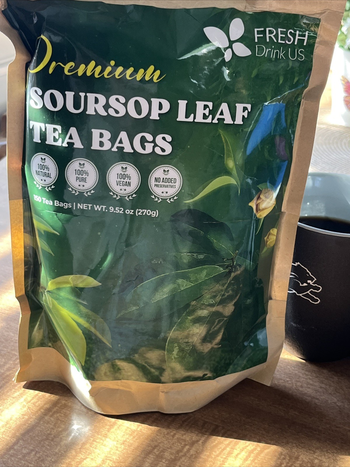 150 Premium Soursop Graviola Leaf Tea Bags – 100% Natural, Caffeine-Free, Gluten
