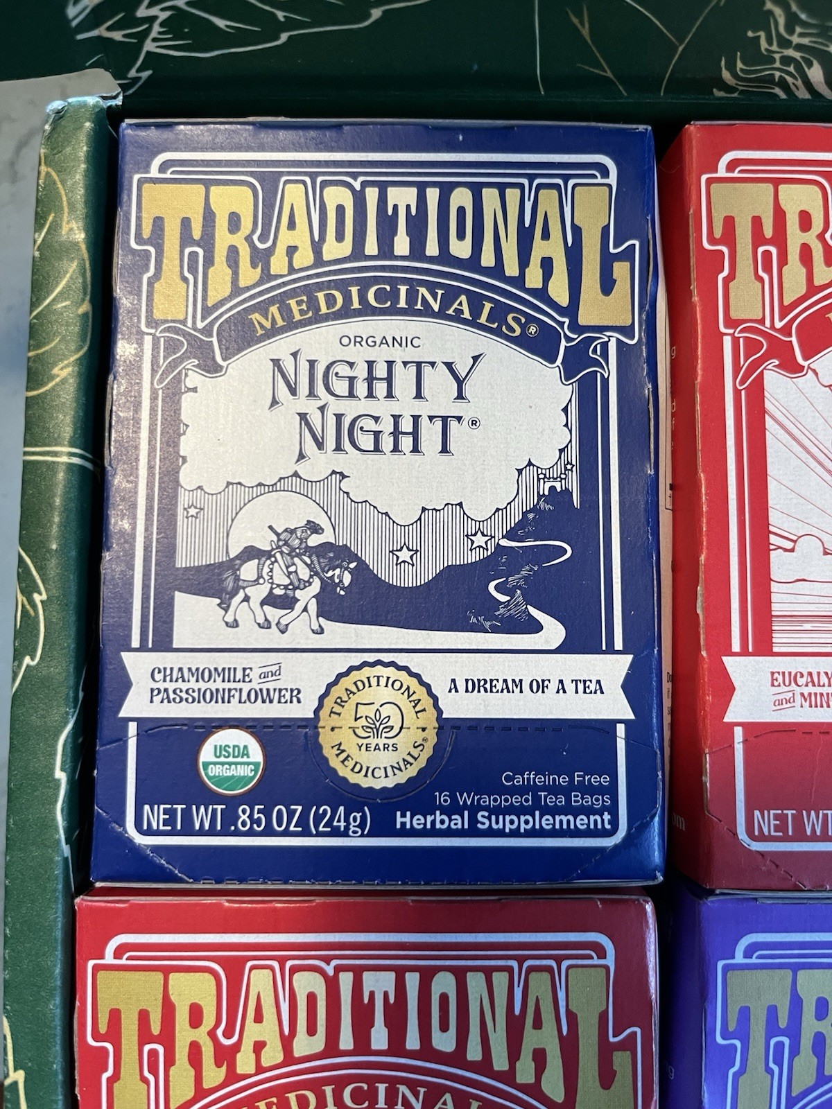 Tea Set Traditional Medicinals Organic Teabags, Tea Buddy + Gold Tea Spoon