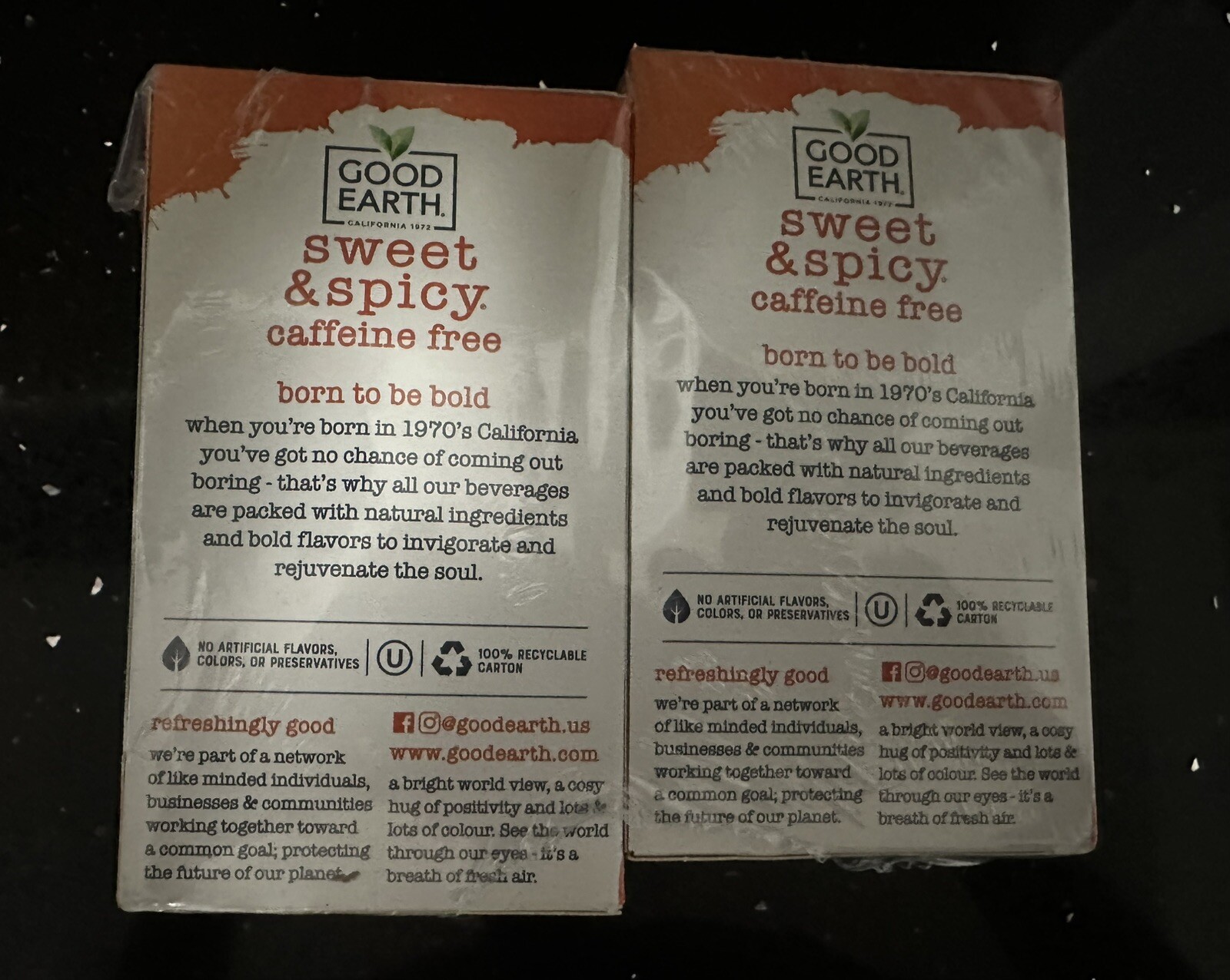 Good Earth Herbal & Black Tea, Sweet & Spicy, 2 Boxes, 36 total Tea’s