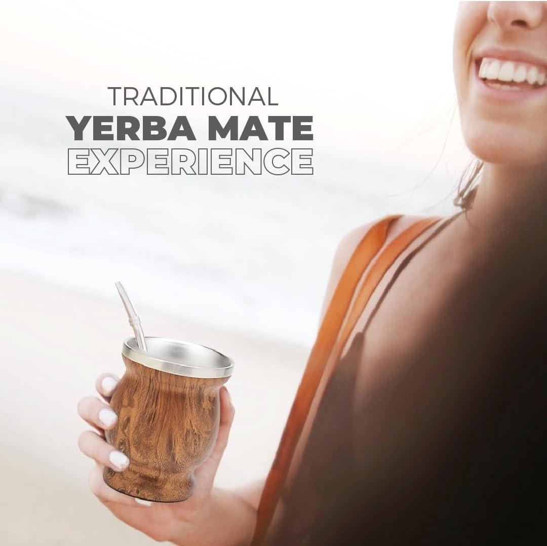 Stainless Steel Double-Wall Mate Cup And Bombilla Set – Yerba Mate set Includ…
