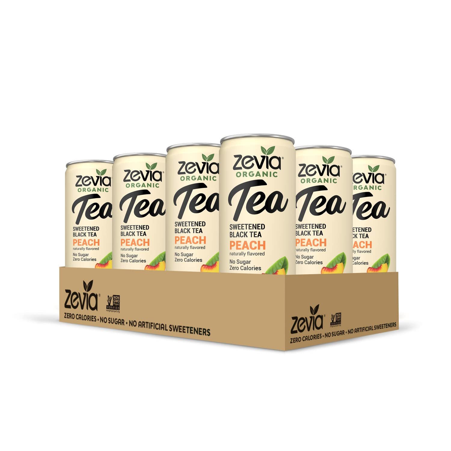 Zevia Organic Iced Tea Peach Pack Of 12 Sugar Free 12 Fl Oz Cans