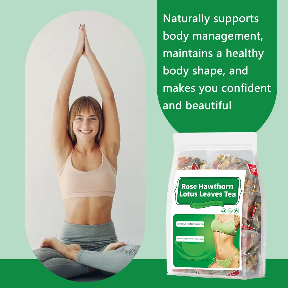 Rose Hawthorn Lotus Leaves Tea Management Healthy Body Shape 30 Packs Unisex