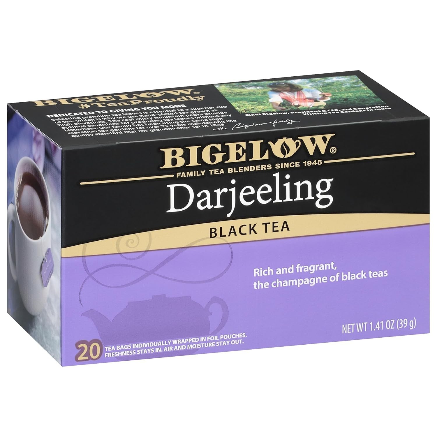 Bigelow Darjeeling Black Tea Bags 120 Count Individually Wrapped Tea Bags