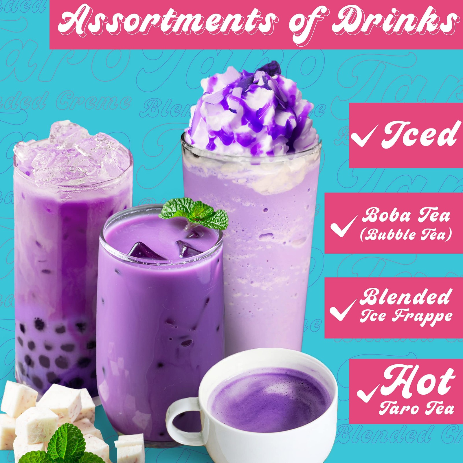 Taro milk tea powder [2.95 lbs] (45 servings) taro powder for bubble tea. Bul…