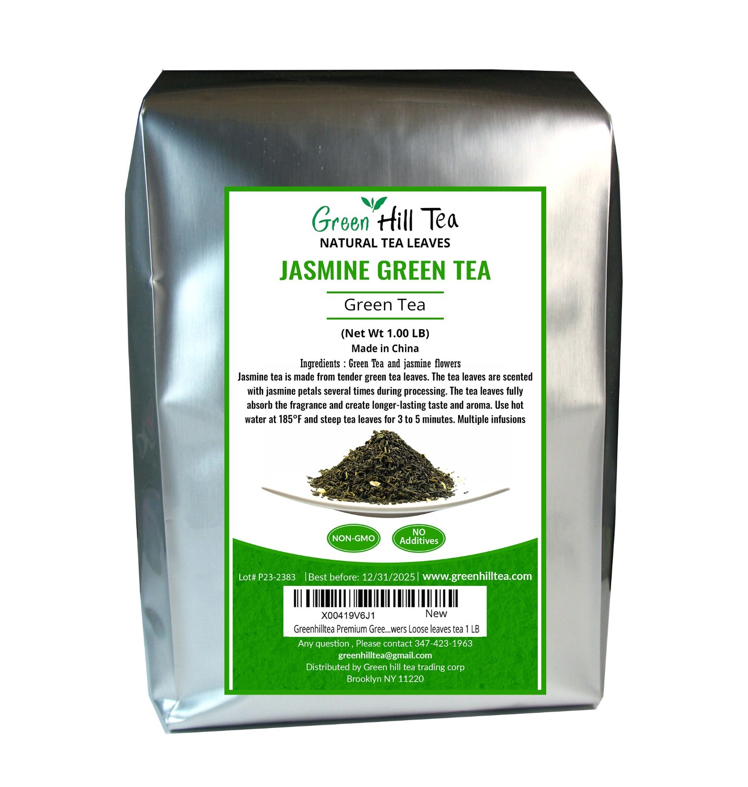 Green Tea with Jasmine flowers looseleaf tea green tea wholesale 1 LB Bag