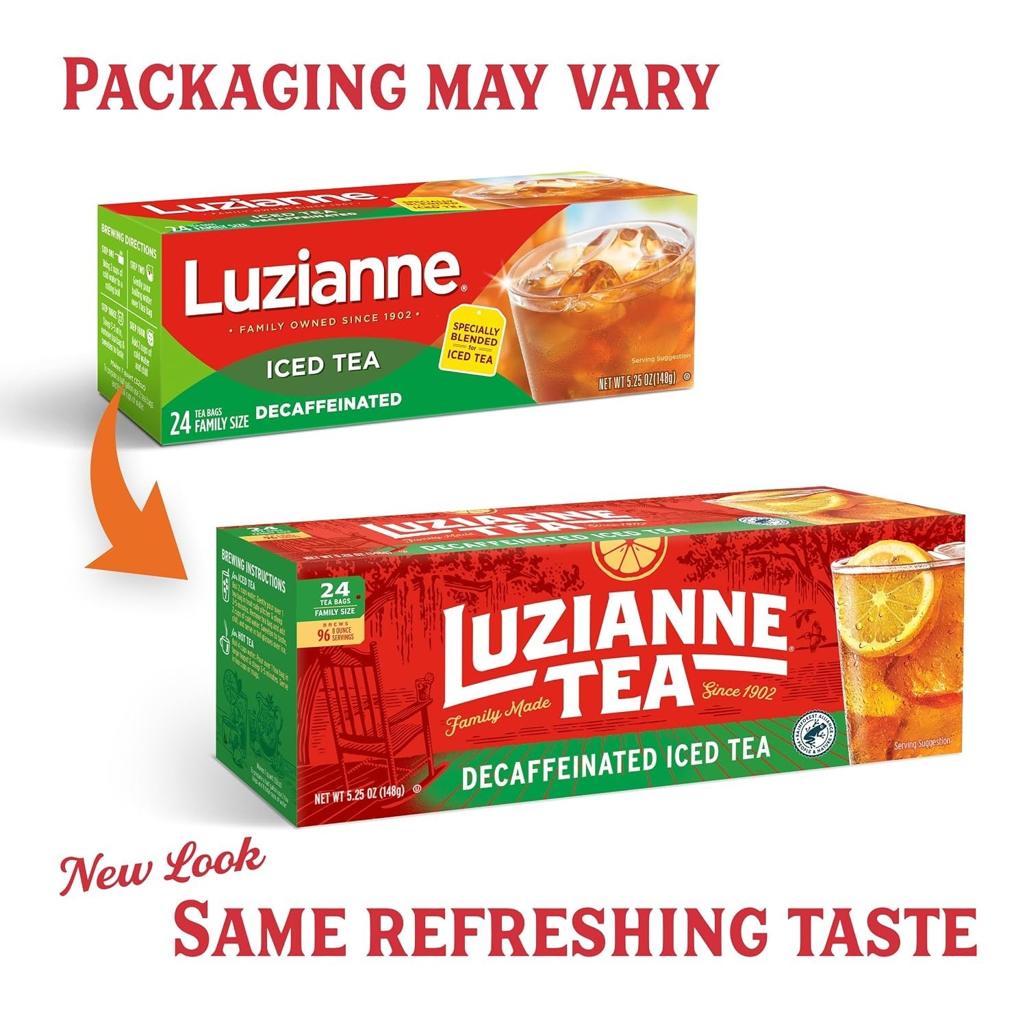 Decaffeinated Iced Tea Bags, Family Size, 24ct Box Pack of 1