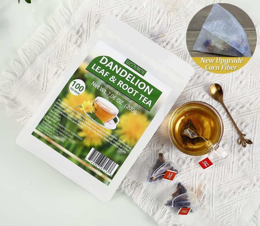 100% Natural Dandelion Root Tea Bags – Liver Detox & Additive-Free, 7.06Oz