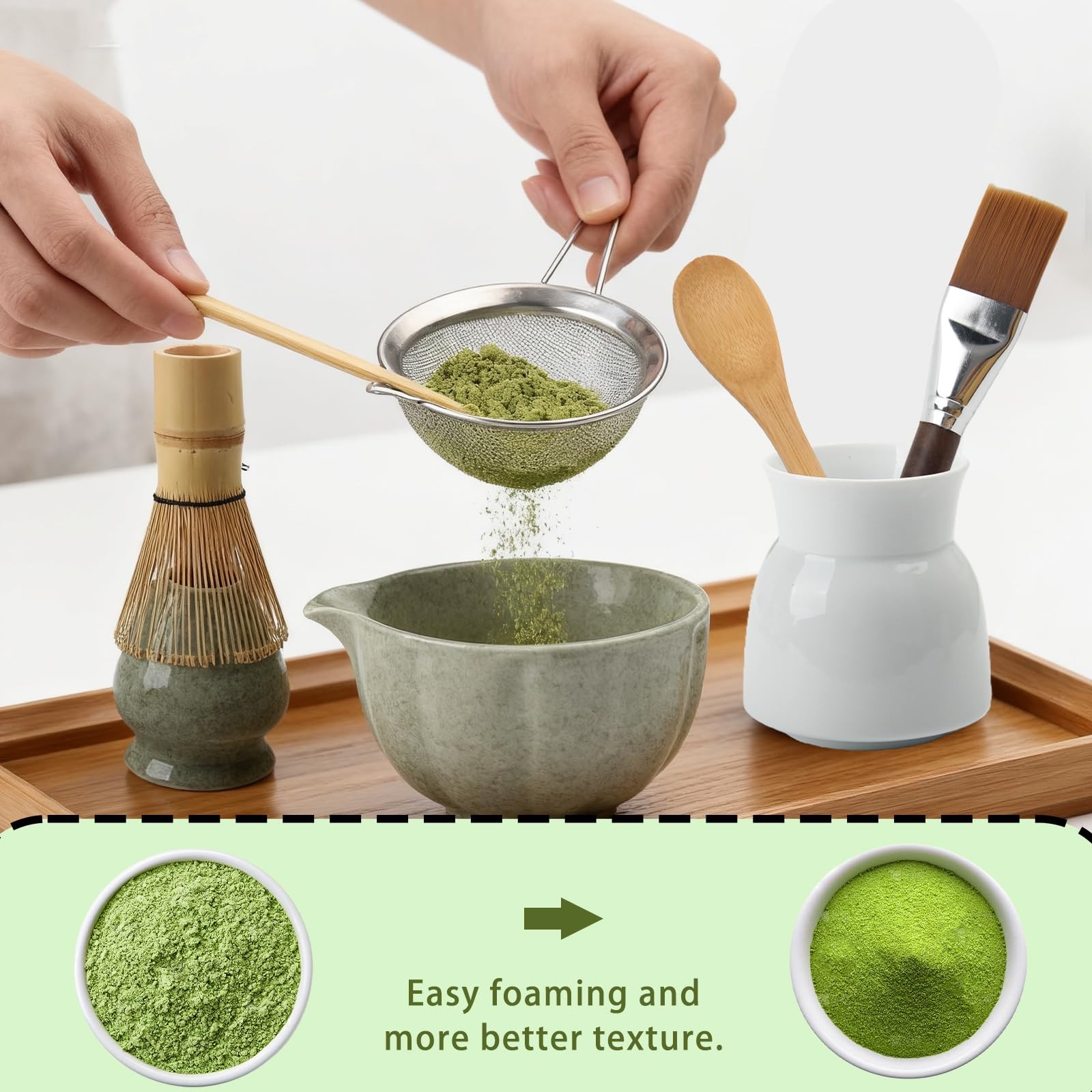 12 Pcs Matcha Whisk Set, Matcha Kit for Ceremony, Matcha Bowl with Spout, Per…