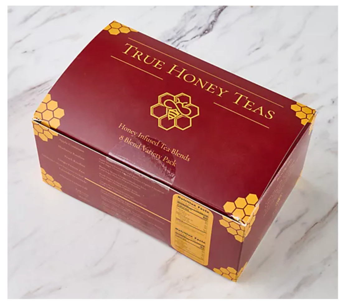 True Honey Teas 24 Single Serve Honey Infused Gourmet Teas w/ Gift Box