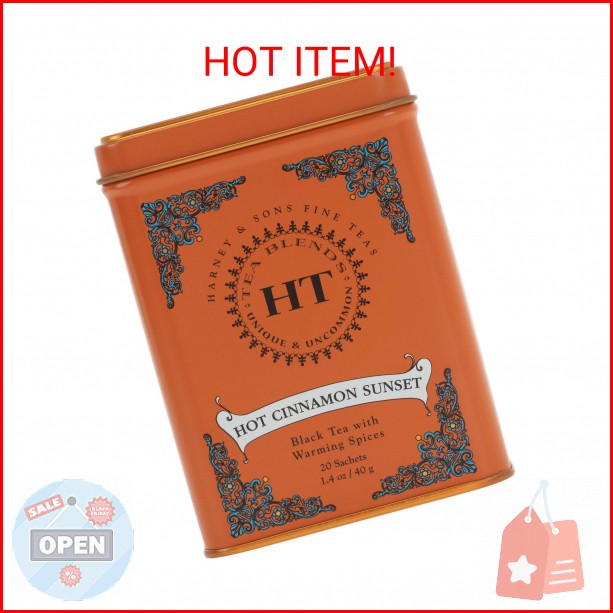 Harney & Sons Caffeinated Hot Cinnamon Sunset Black Tea with Orange and Cloves T