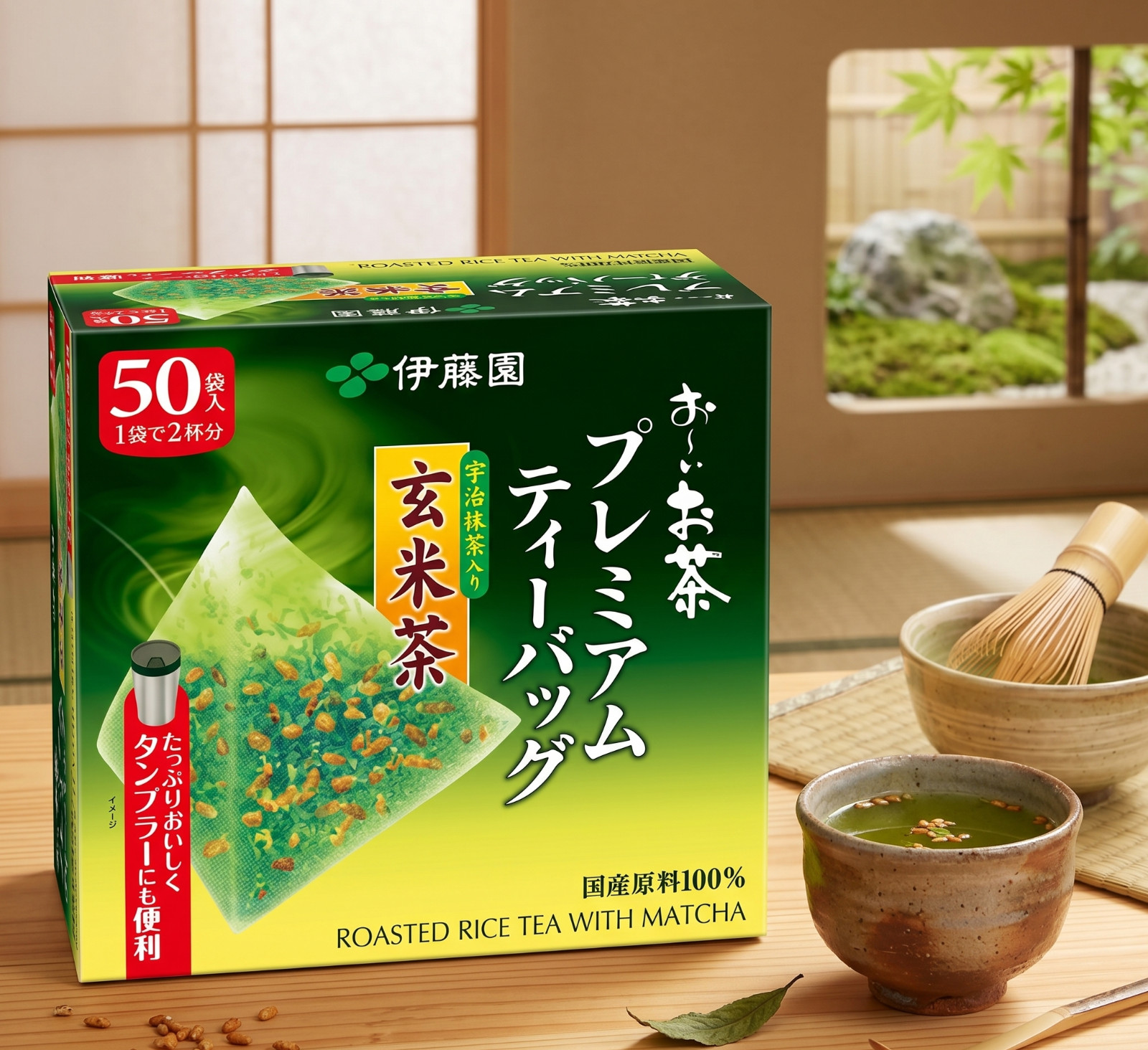 Japanese Green Tea Bags 50 pcs Ito En Oi Ocha Premium, Uji Matcha Blended Sencha