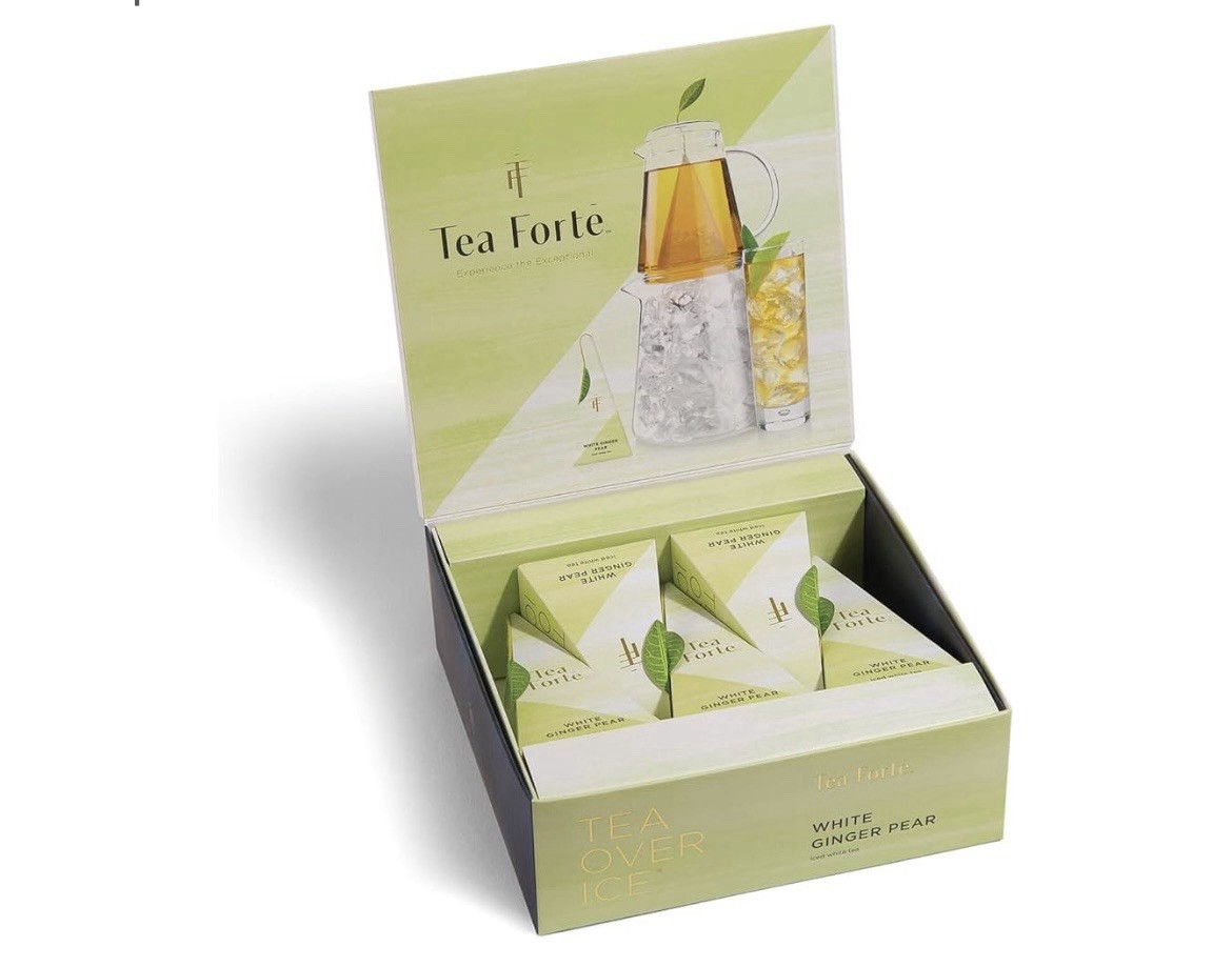 Tea Forte Tea Over Ice White Ginger Pear Premium Organic Caffeinated，exp03/2027