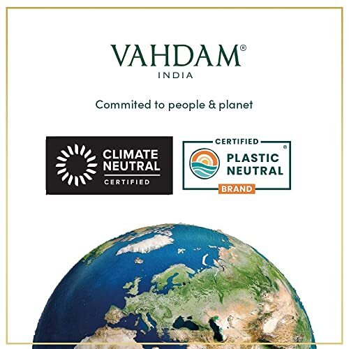 Vahdam Turmeric Ginger Herbal Tea 100 Count Caffeine Free Biodegradable Bags