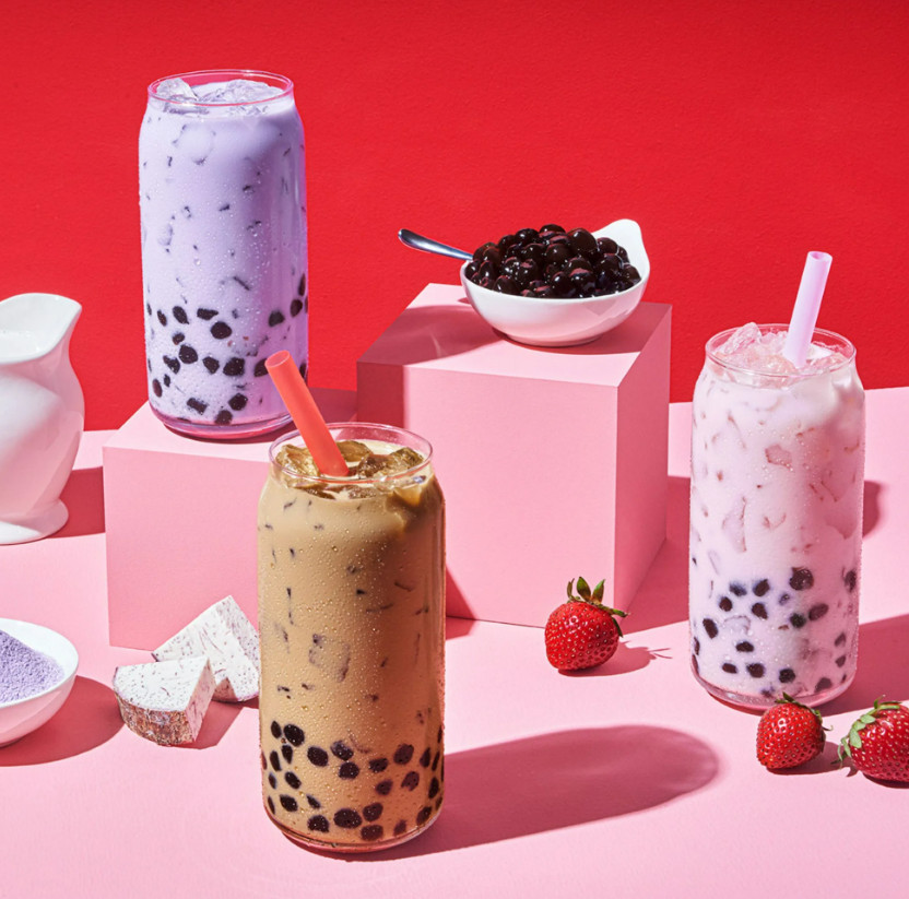 Yulu Foods Instant Boba Taro Milk Tea, Bubble Tea Kit, 3 Drinks