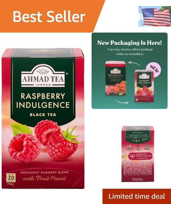 20 Count Raspberry Indulgence Black Tea – Refreshing & Naturally Caffeinated