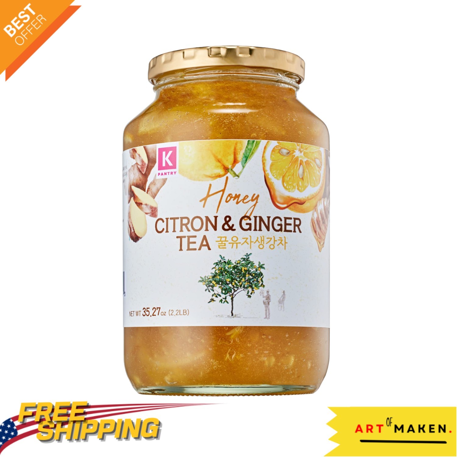 Deliciously Versatile Honey Citron & Ginger Tea – 35.27 oz Multipurpose Delight