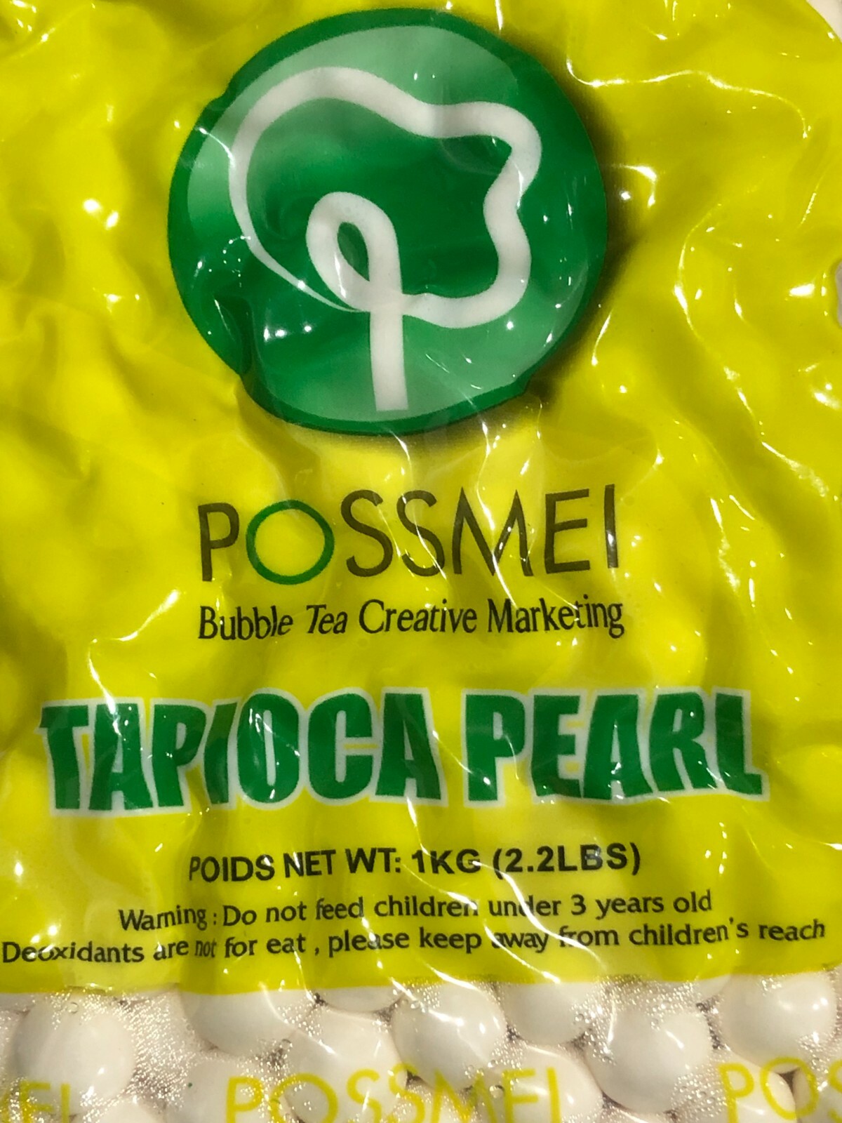 ( 2 PK) POSSMEI TAPIOCA WHITE PEARL BUBBLE TEA 1KG – 2.2 LBS FREE SHIPPING