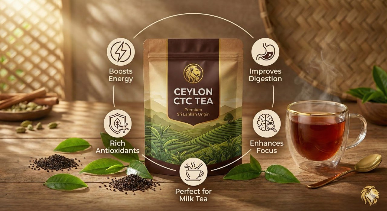 Ceylon Strong Black CTC Tea 1kg Pure Loose Leaf Organic Natural Diabetic Friendl