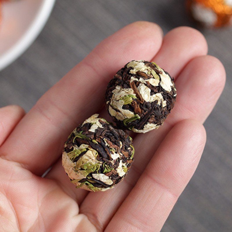 120g High-quality Yunnan Jasmine Pu’er Tea Rich Aroma Canned Tea Bulk Longzhu