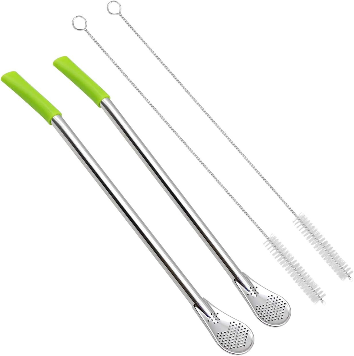 8.3 Inches Long Yerba Mate Bombilla Gourd Drinking Filter Straws Soft Heatproof